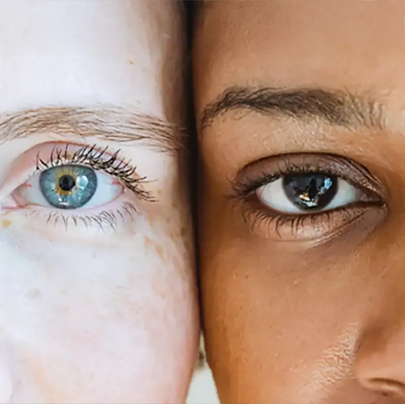 dos caras con diferentes tonalidades de piel