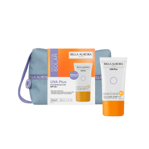 Pack Fotoprotector antimanchas UVA Plus SPF50+ + neceser jean de regalo