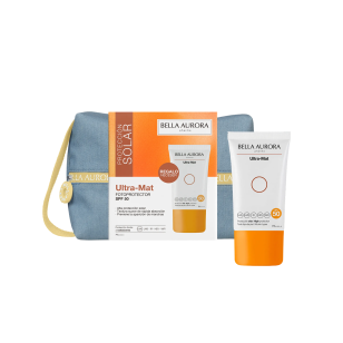 Pack Fotoprotector antimanchas Ultra-mat SPF50 + neceser jean de regalo