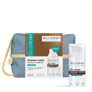 Pack CC Cream Antimanchas Oil Control Spf 50+ 30ml + Bolsa Jean Amarilla